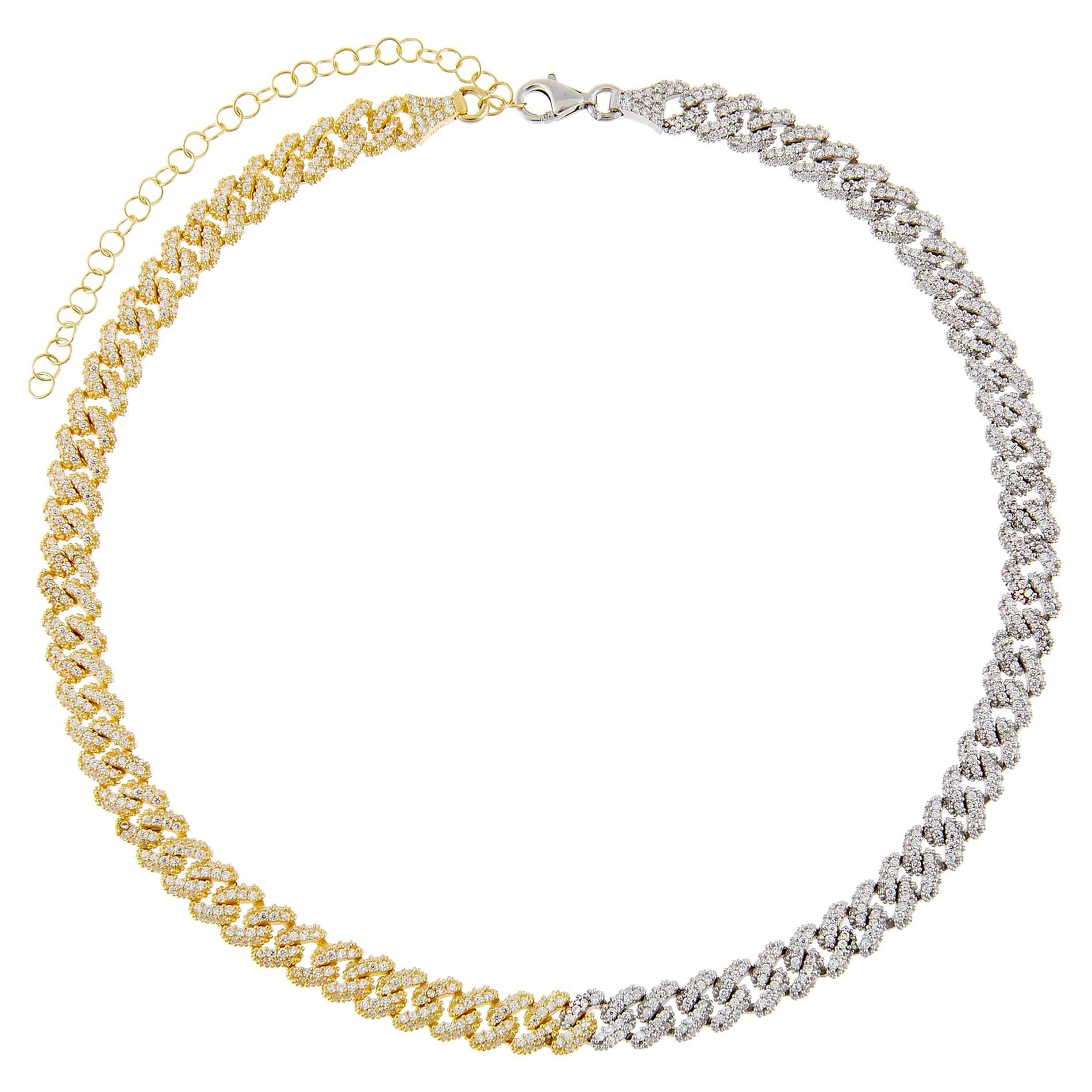 Pavé Two Tone Chain Link Choker