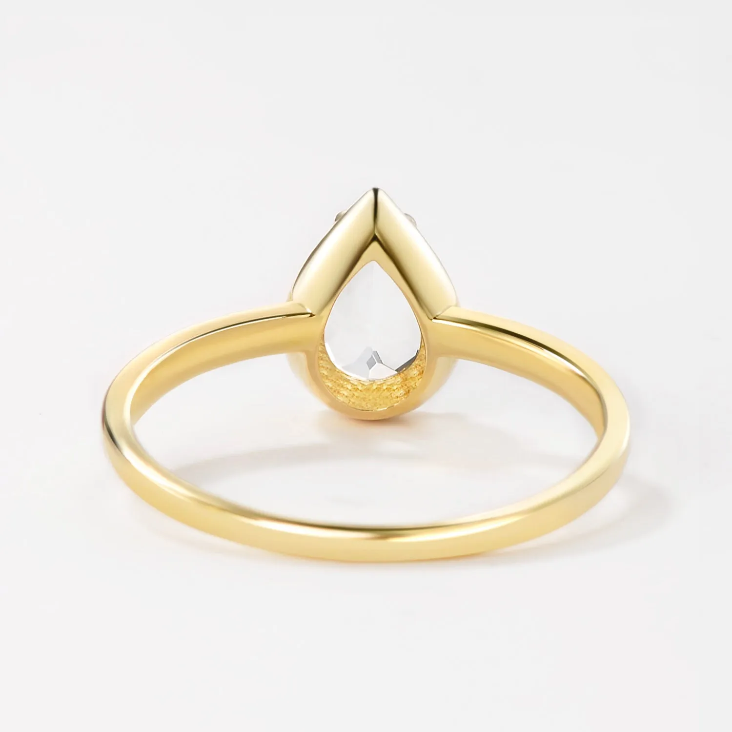 Pear Moissanite Milgrain Antique Engagement Ring