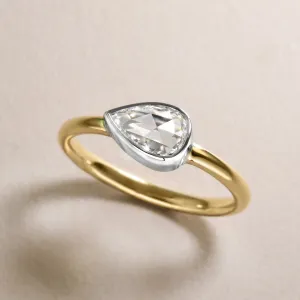 Pear-Shape Rose Cut Diamond Ring By Plante Jewelers