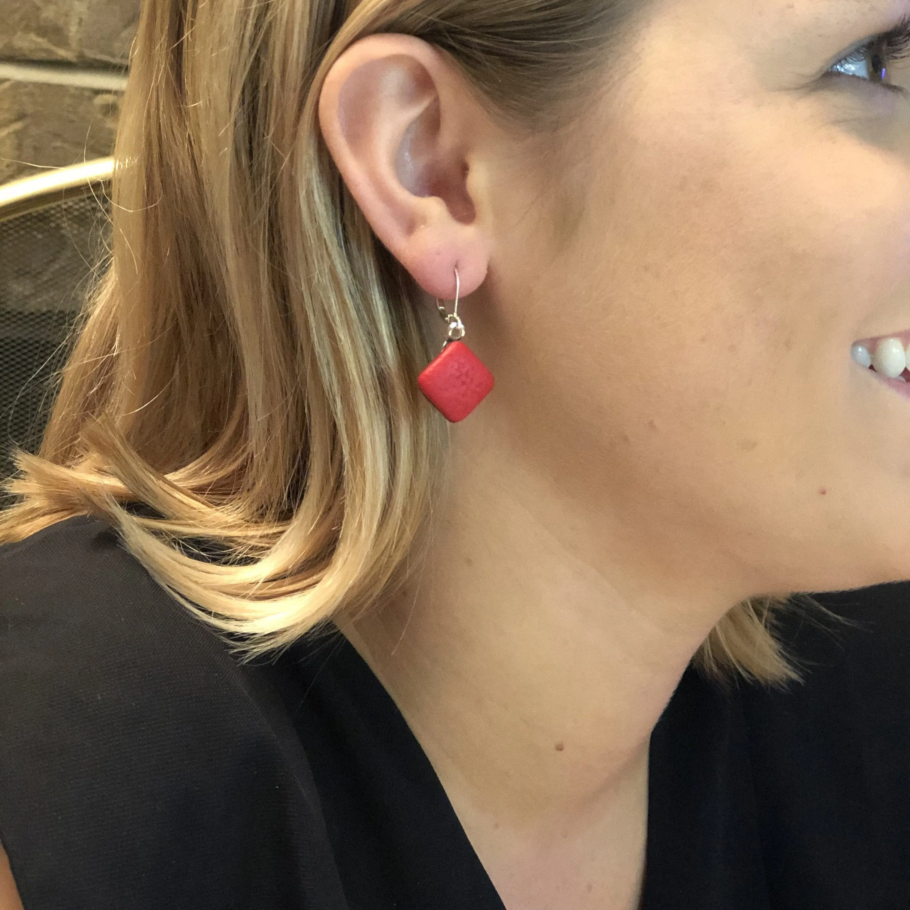 Pink Diamond Dangle Earring