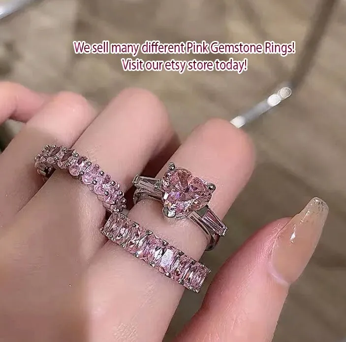 Pink Diamond Ring | Eternity Rings | Womens Eternity Ring | Pink Diamond Engagement Ring | Baguette Ring | Promise Ring | Eternity Ring