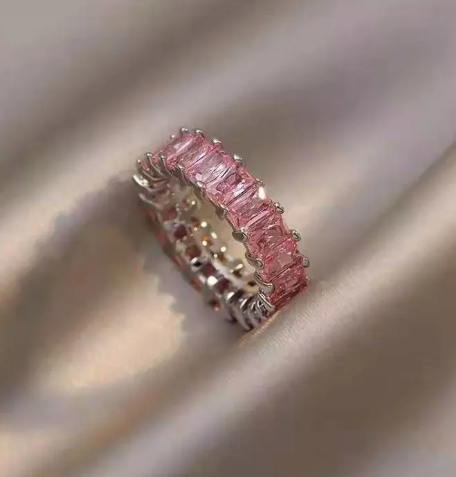 Pink Diamond Ring | Eternity Rings | Womens Eternity Ring | Pink Diamond Engagement Ring | Baguette Ring | Promise Ring | Eternity Ring