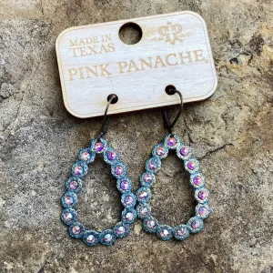 Pink Panache Patina Small Teardrop with AB stones