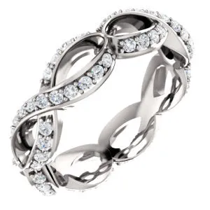 Platinum 5/8 CTW Diamond Sculptural-Inspired Eternity Band Size 8