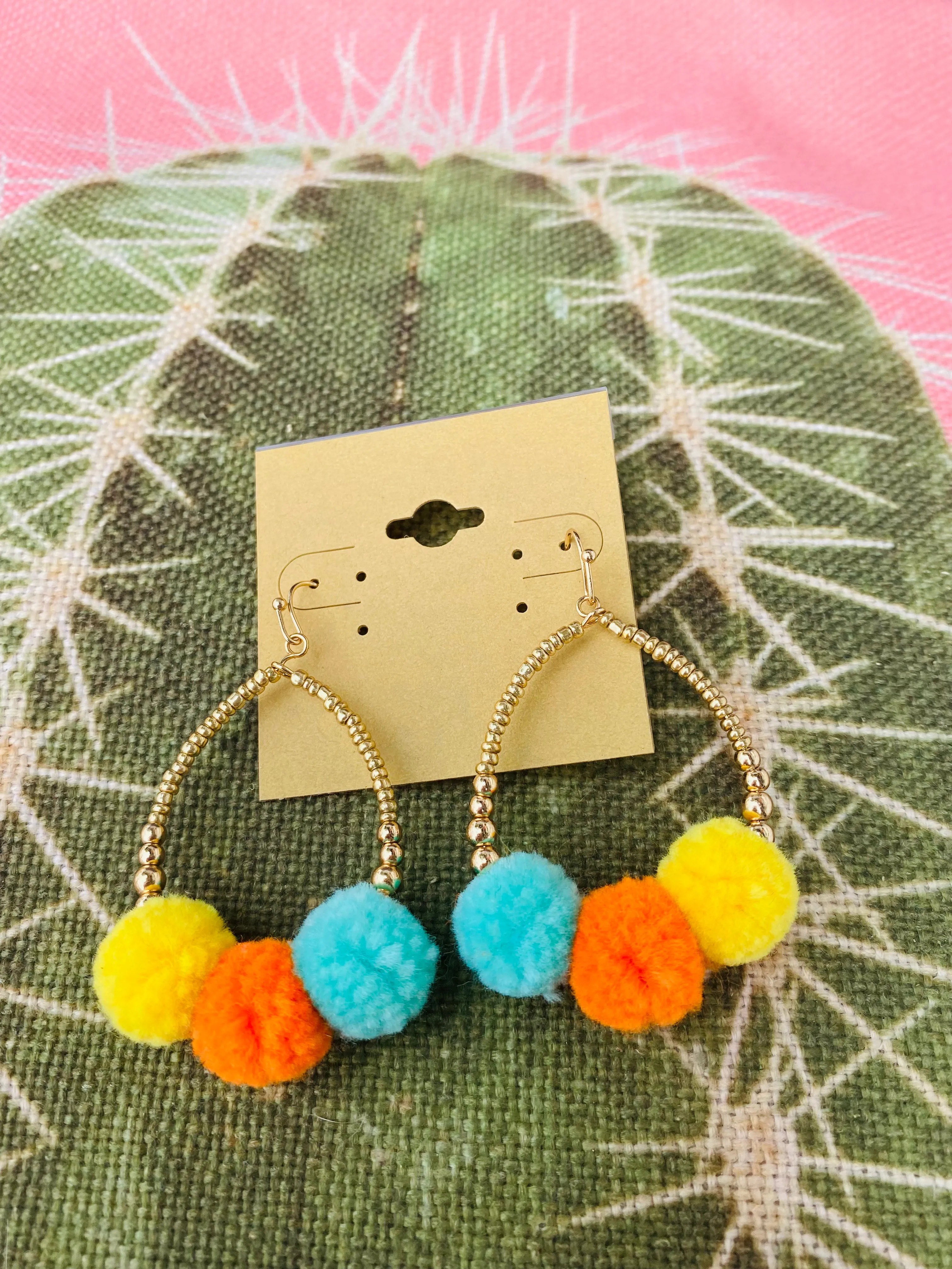 Pom Pom Trio Earrings