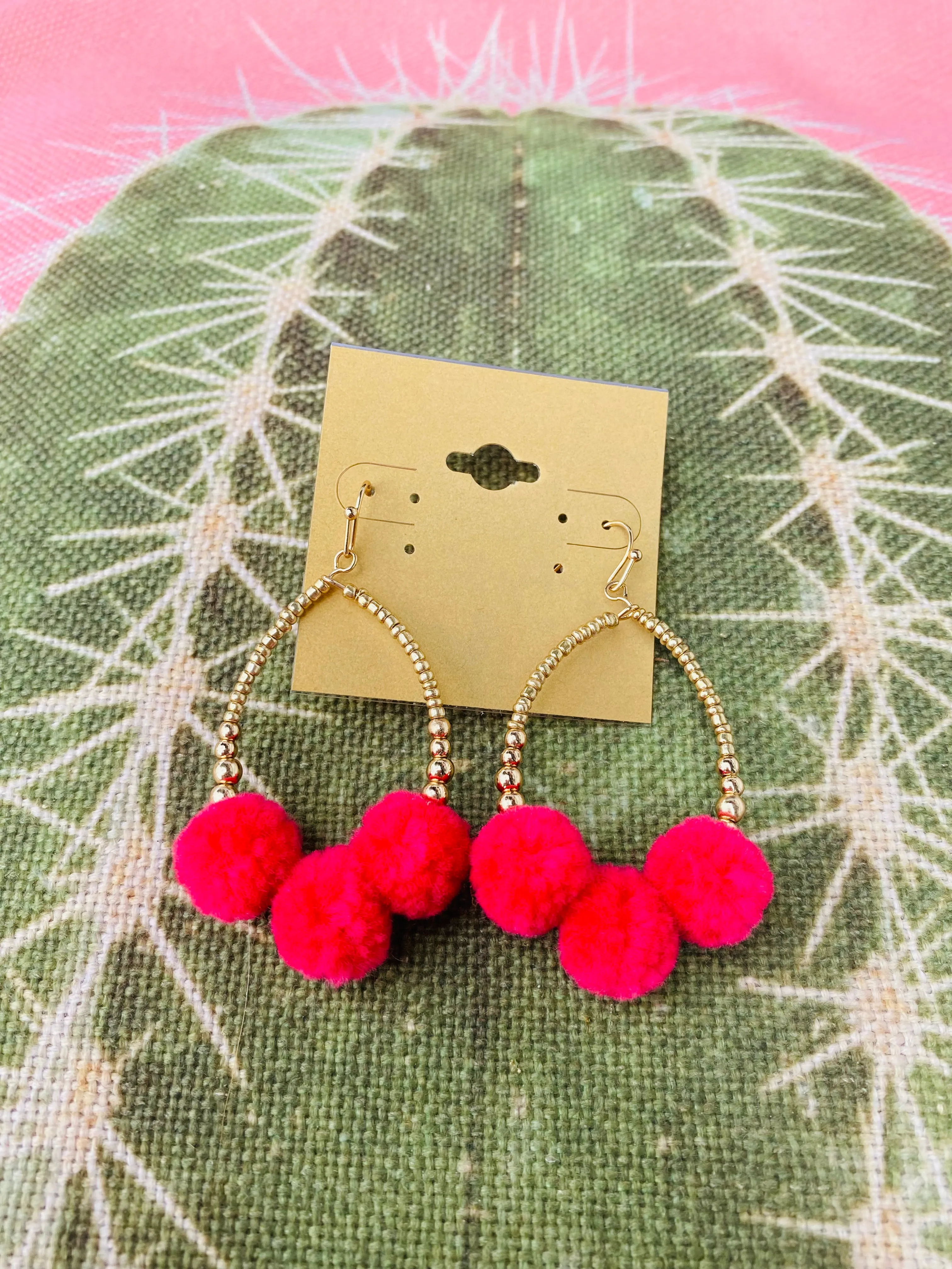 Pom Pom Trio Earrings