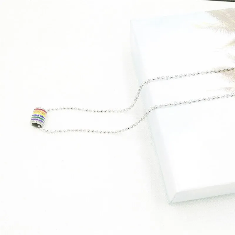 Pride Cylinder Necklace (Silver)
