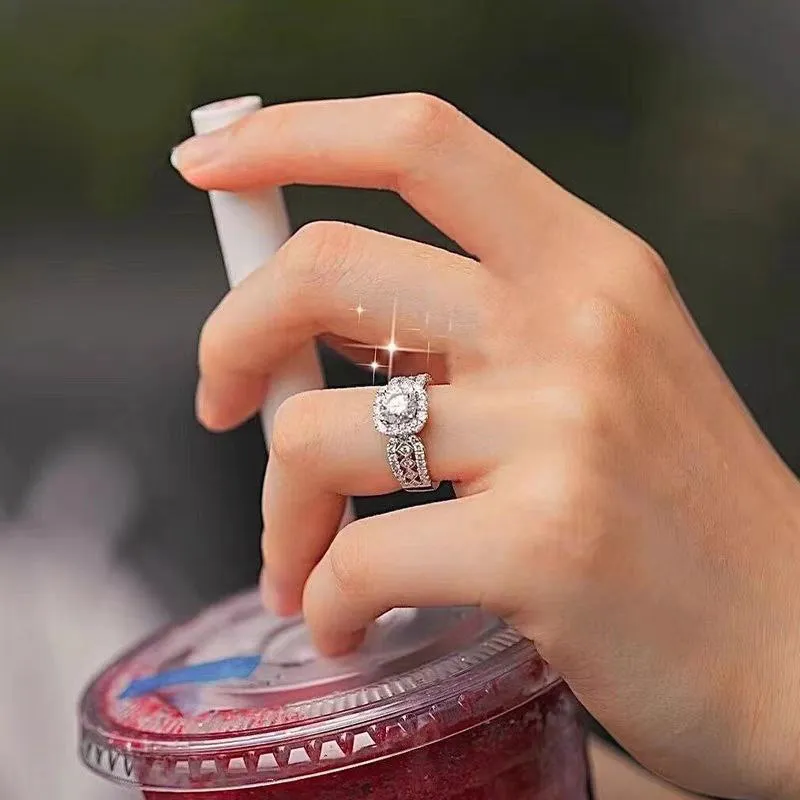 Princess Cut 1ct Moissanite Sterling Silver Ring