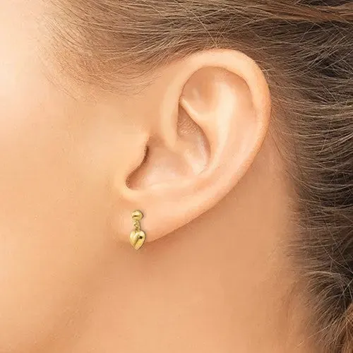 Puffed Heart Dangle Children's Earrings