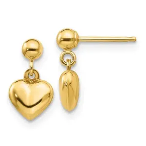 Puffed Heart Dangle Children's Earrings
