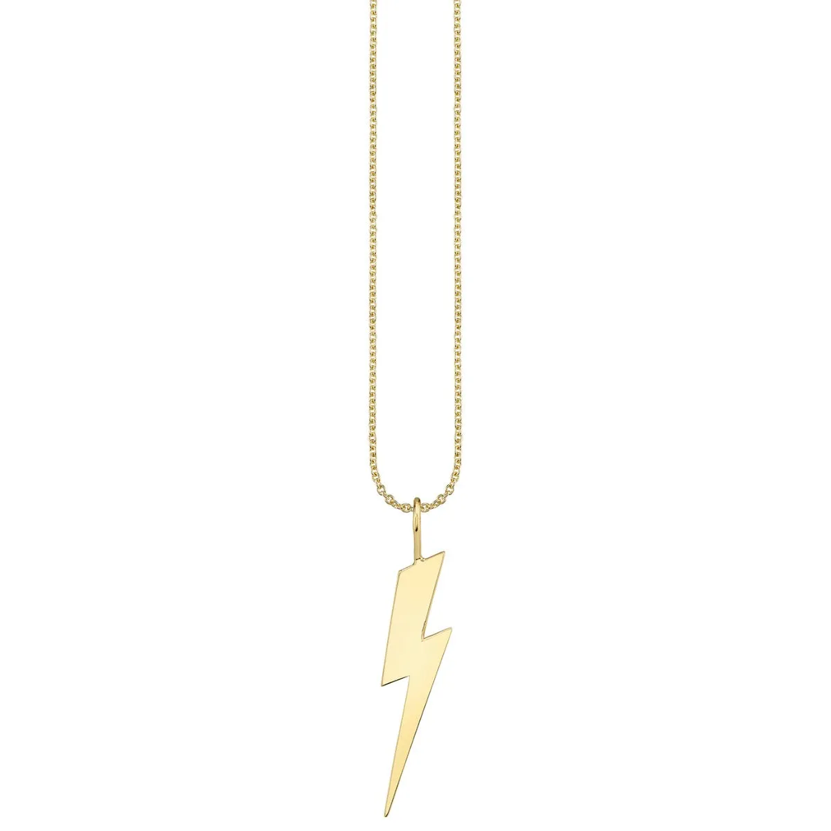 Pure Gold Large Lightning Bolt Charm