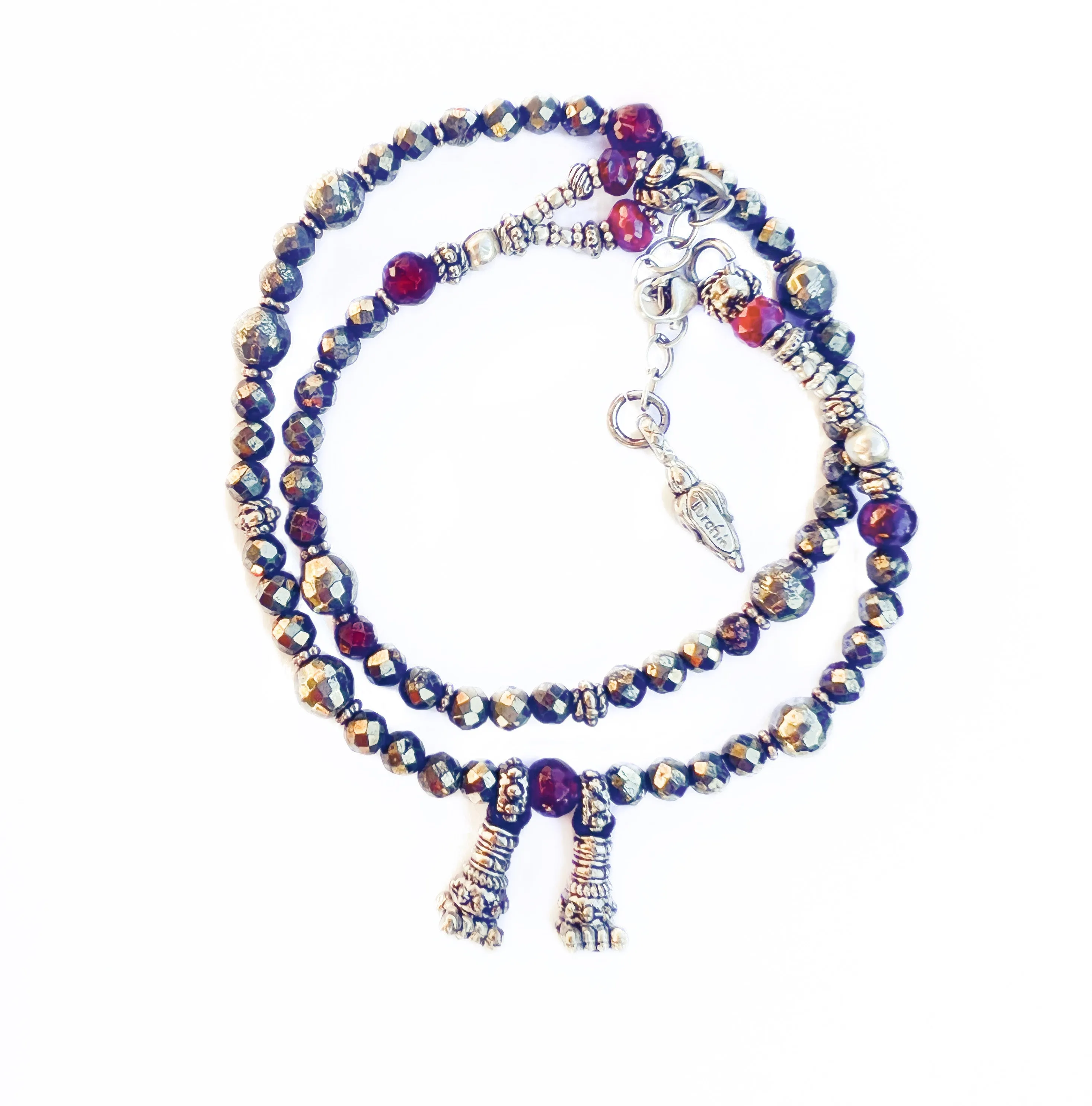 Pyrite and Garnet Love Wrap Bracelet