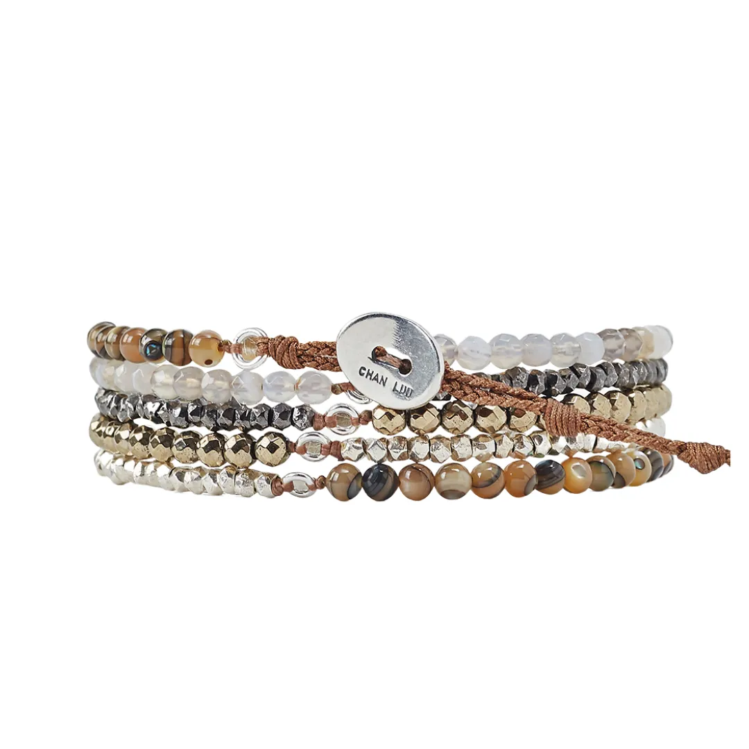 Pyrite Mix Wrap Bracelet