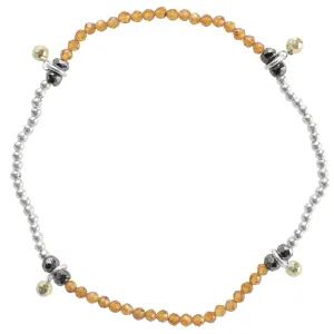 Pyrite's Booty Bracelet in Silver & Hessonite