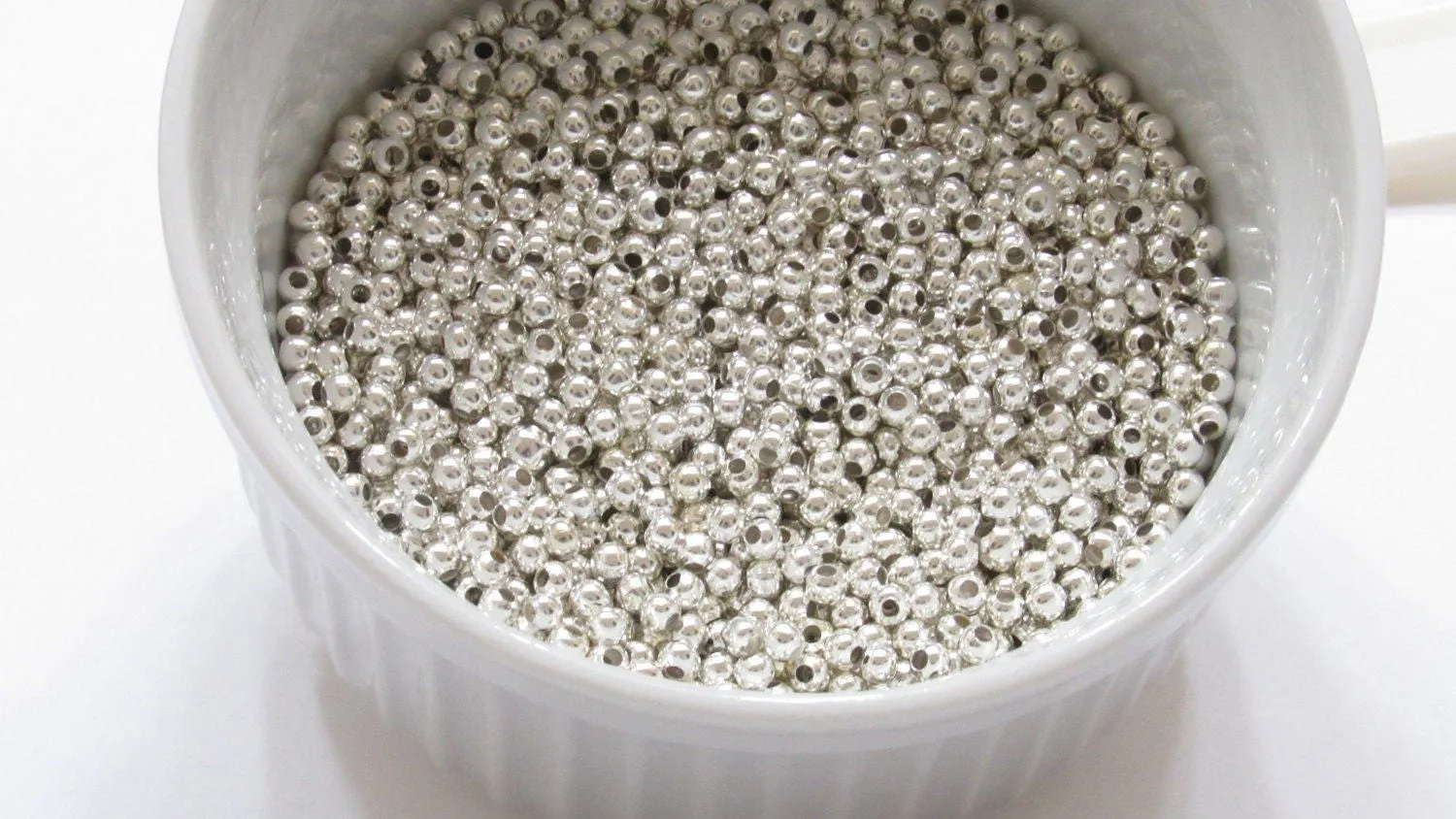 Qty 150, 300 SILVER 3 MM Spacer Beads, metal spacer beads, round Silver spacer beads, bubblegum spacer beads silver spacer bead hole 1.2mm