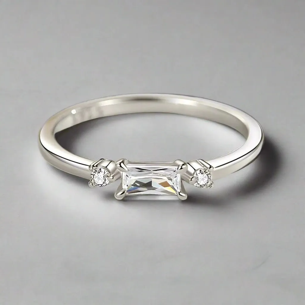 Rectangle CZ Sterling Wedding Accessories