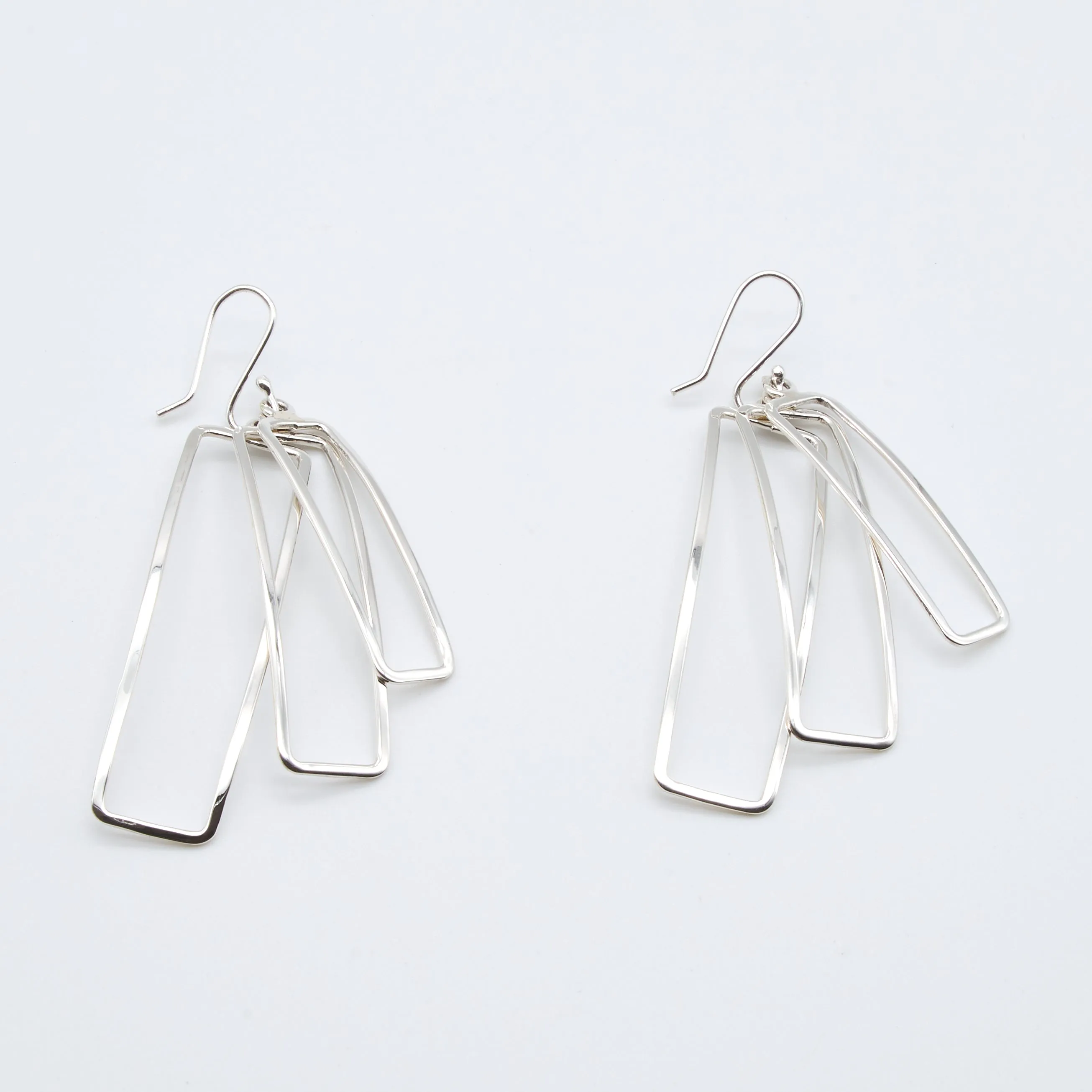 Rectangle Sterling Silver Earrings