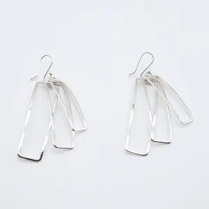 Rectangle Sterling Silver Earrings