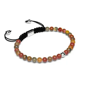 Red Picasso Jasper | .925 Sterling Silver | Focus Gemstone Macrame Bracelet