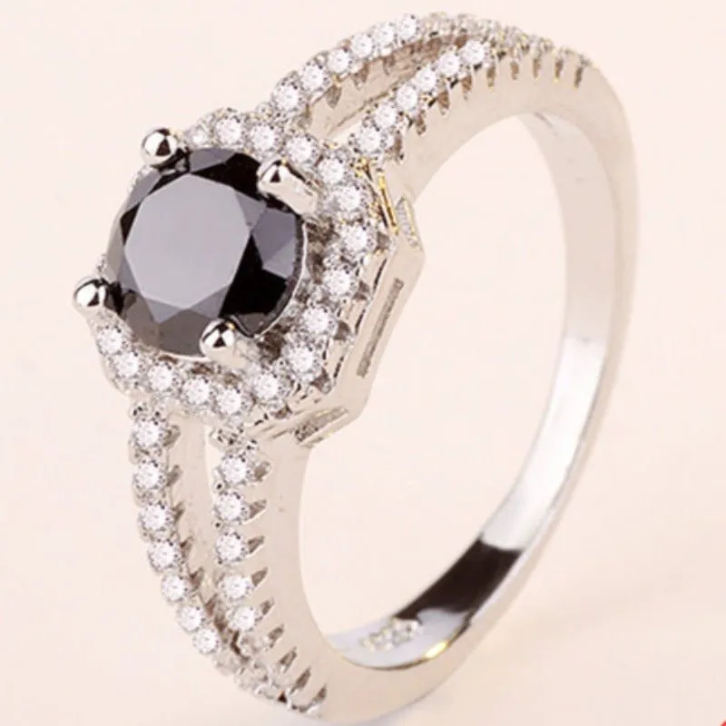Red Ruby Engagement Ring 925 Silver For Women Wedding Jewelry Gift