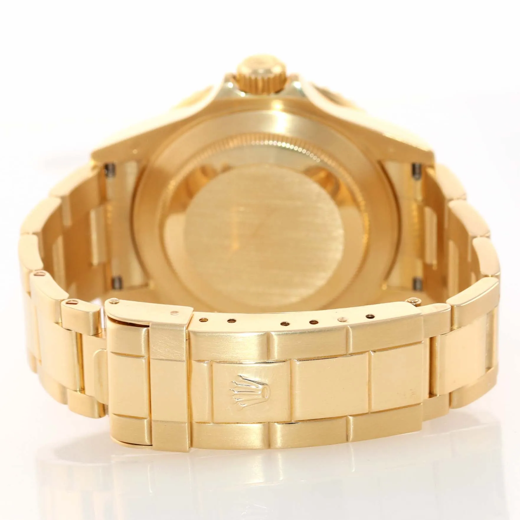REHAUT MINT 2007 Rolex 16618 Submariner 18K Yellow Gold Blue Sunburst Dial Watch