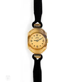 René Boivin Art Deco carved citrine watch