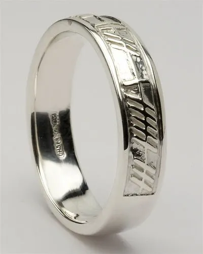 Retired Mens Silver Celtic Wedding Rings MS-WED142