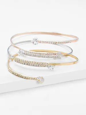 Rhinestone Wrap Bangle 3pcs