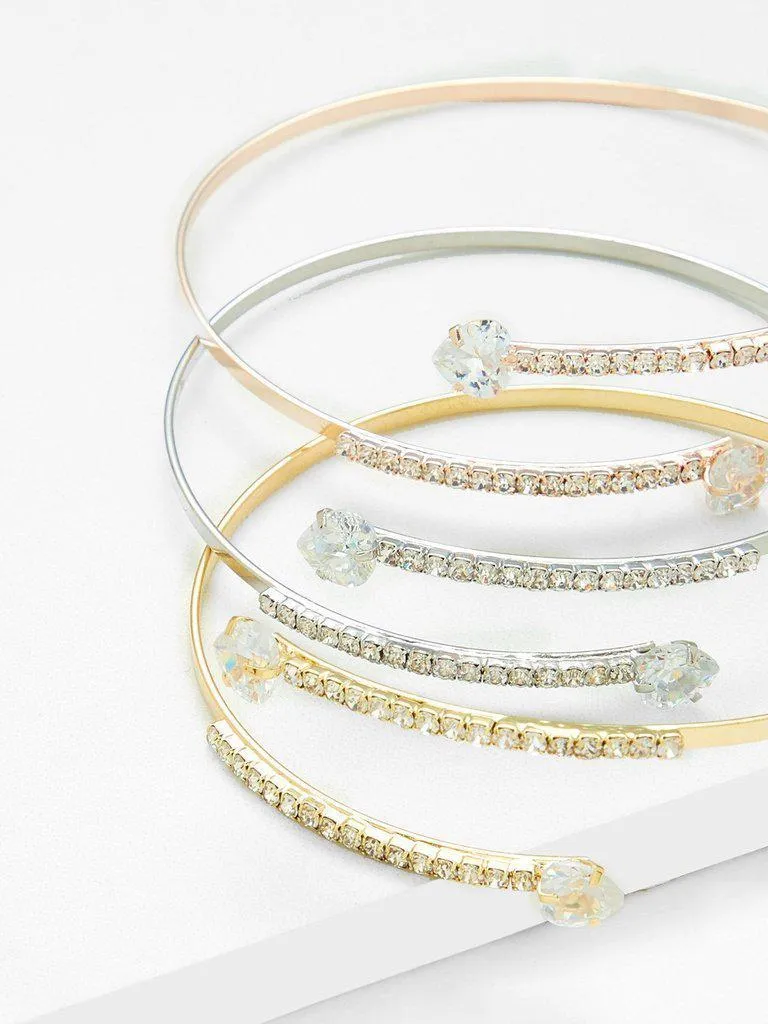 Rhinestone Wrap Bangle 3pcs