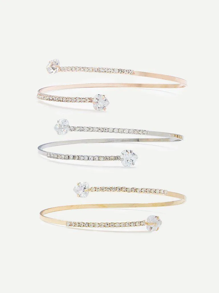 Rhinestone Wrap Bangle 3pcs