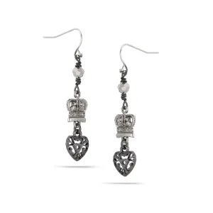 RHODIUM AND HEMATITE EARRINGS #274HS3201 (7C2/6D3)