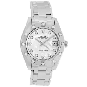 Rolex 18K White Gold Diamond Pearlmaster 34  81319