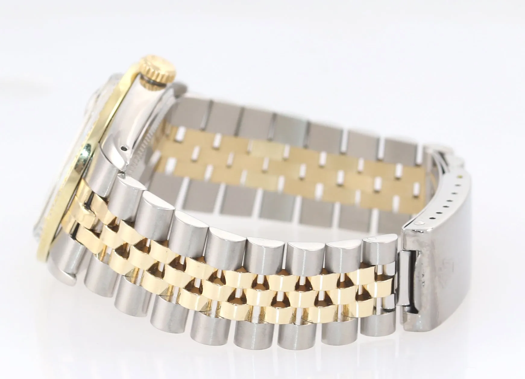 Rolex Date 15000 MOP Diamond two tone Gold Bezel 34mm Jubilee Watch