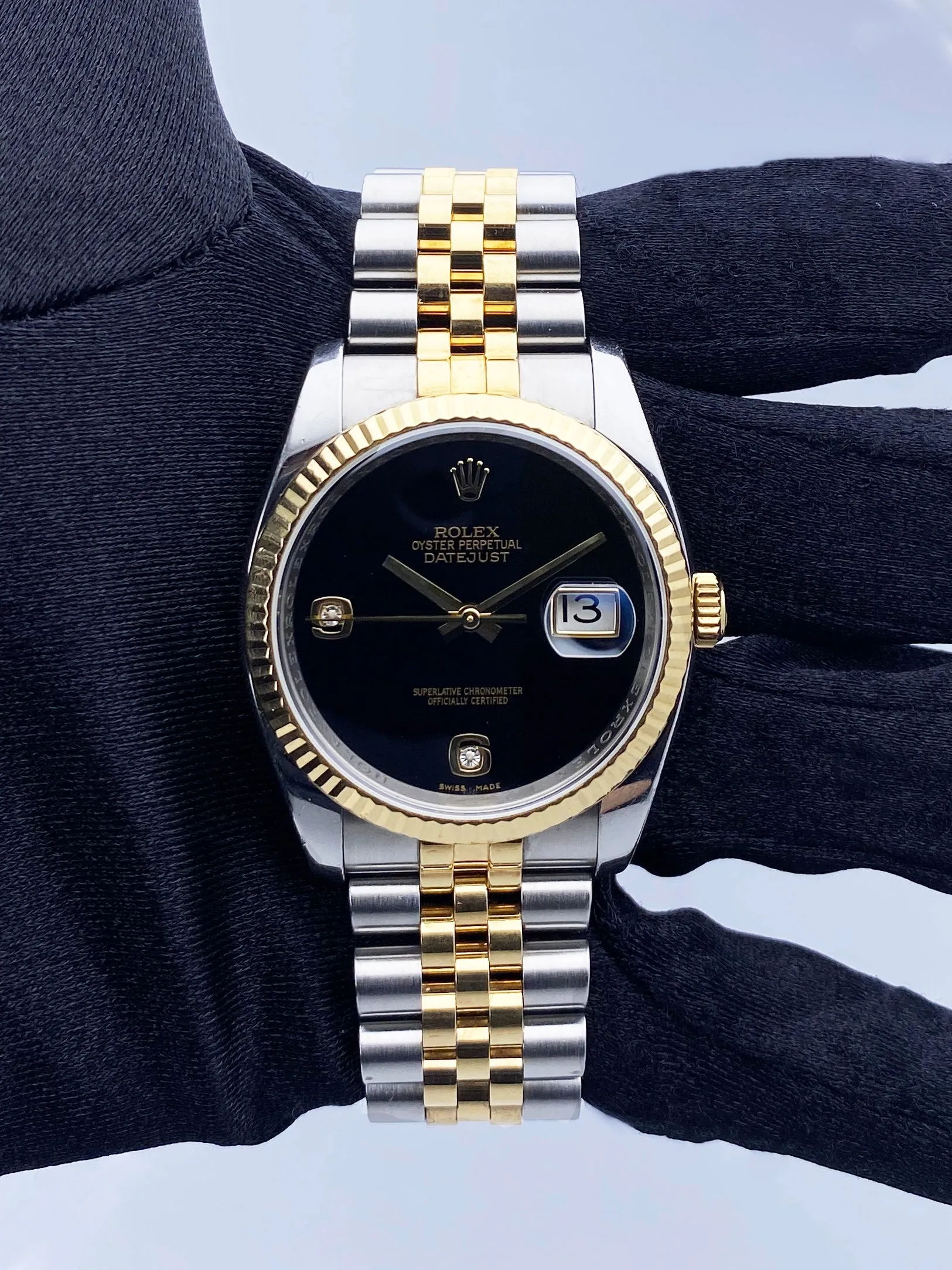 Rolex Datejust 116233 Black Onyx Dial Mens Watch