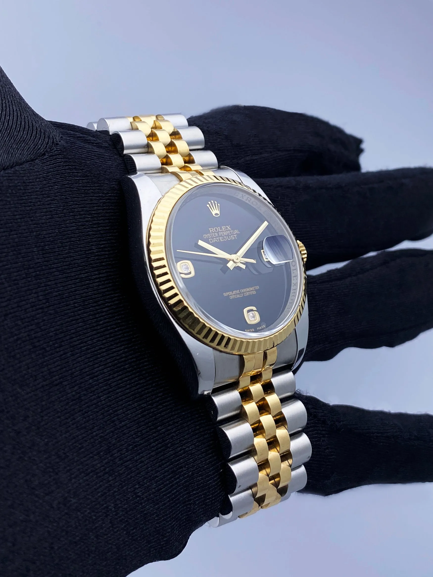 Rolex Datejust 116233 Black Onyx Dial Mens Watch