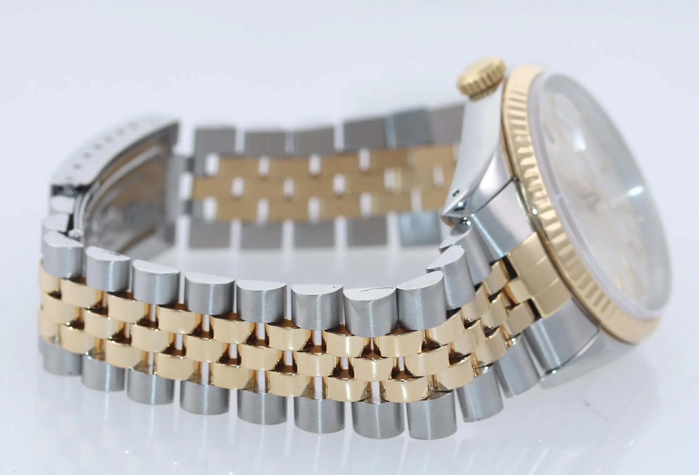 Rolex DateJust 36mm 16233 Two Tone 18k Gold Steel Jubilee Champagne Watch Box
