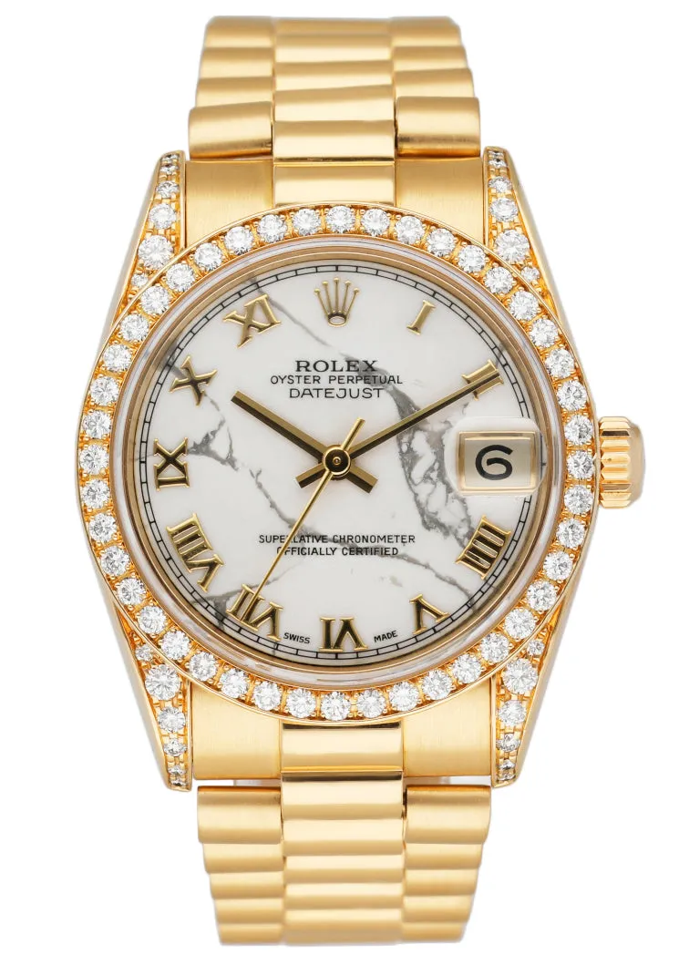 Rolex Datejust 68158 President Marble Dial Ladies Watch