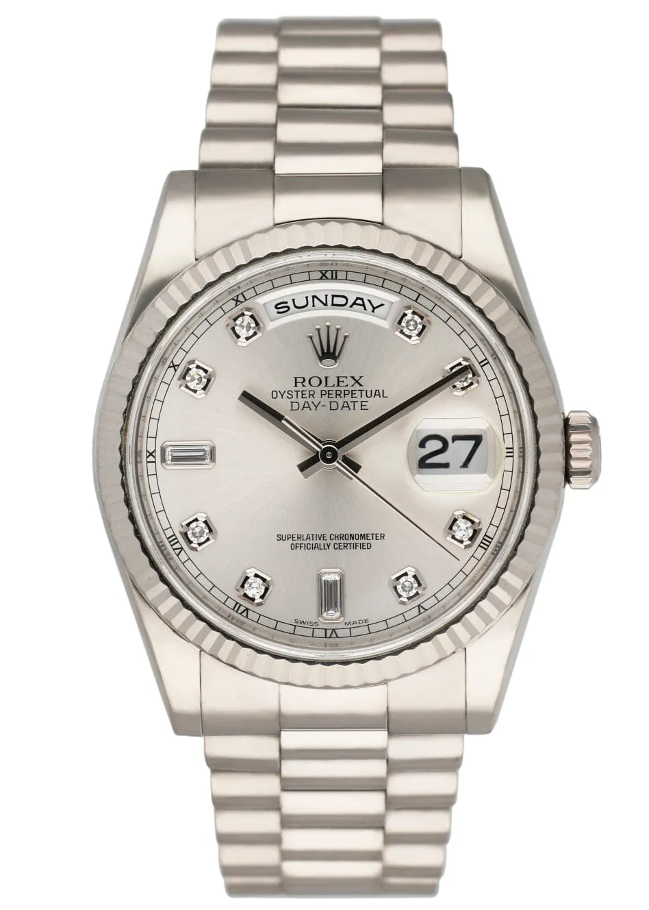 Rolex Day-Date 118239 Diamond Dial Mens Watch Box Papers
