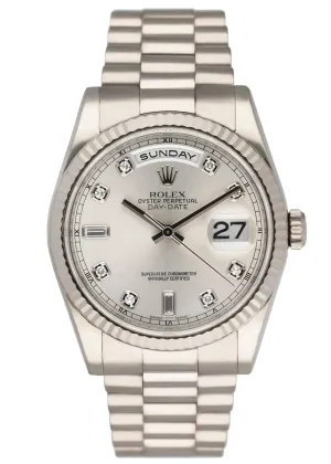 Rolex Day-Date 118239 Diamond Dial Mens Watch Box Papers