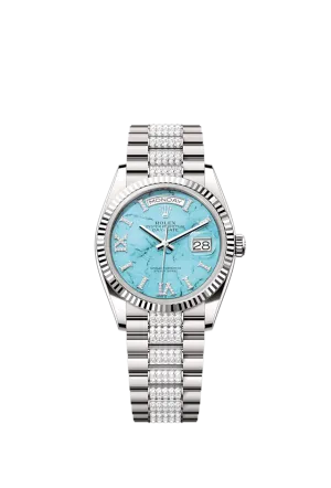 Rolex Day-Date 36, 18k White Gold with Diamond-set, 36mm, Ref# 128239-0045