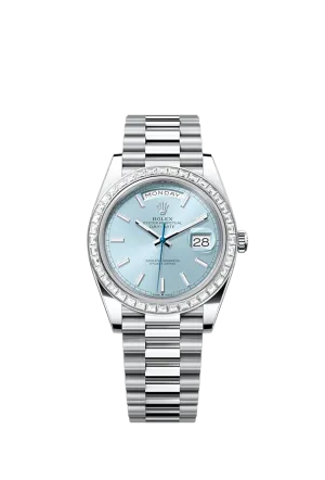 Rolex Day-Date 40, Platinum with Diamond-set, 40mm, Ref# 228396tbr-0039