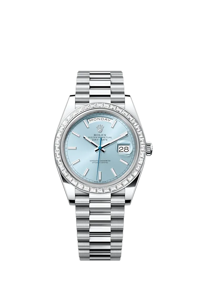 Rolex Day-Date 40, Platinum with Diamond-set, 40mm, Ref# 228396tbr-0039