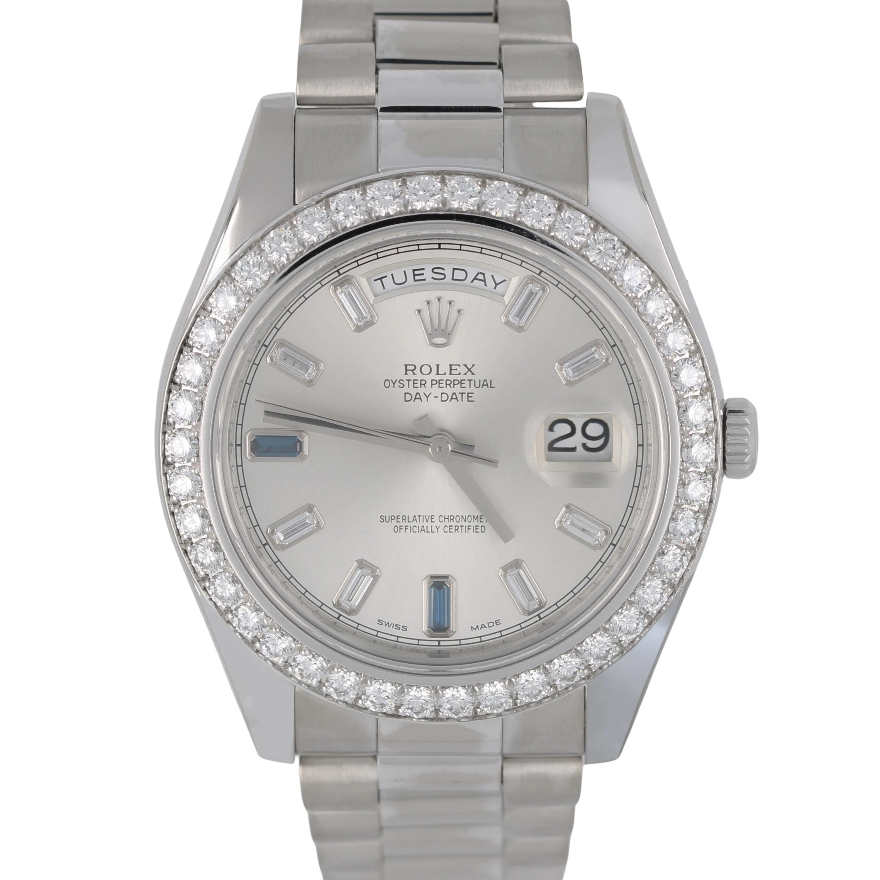 Rolex Day-Date II President 18k Gold FACTORY DIAMOND SAPPHIRE 41mm 218349 Watch