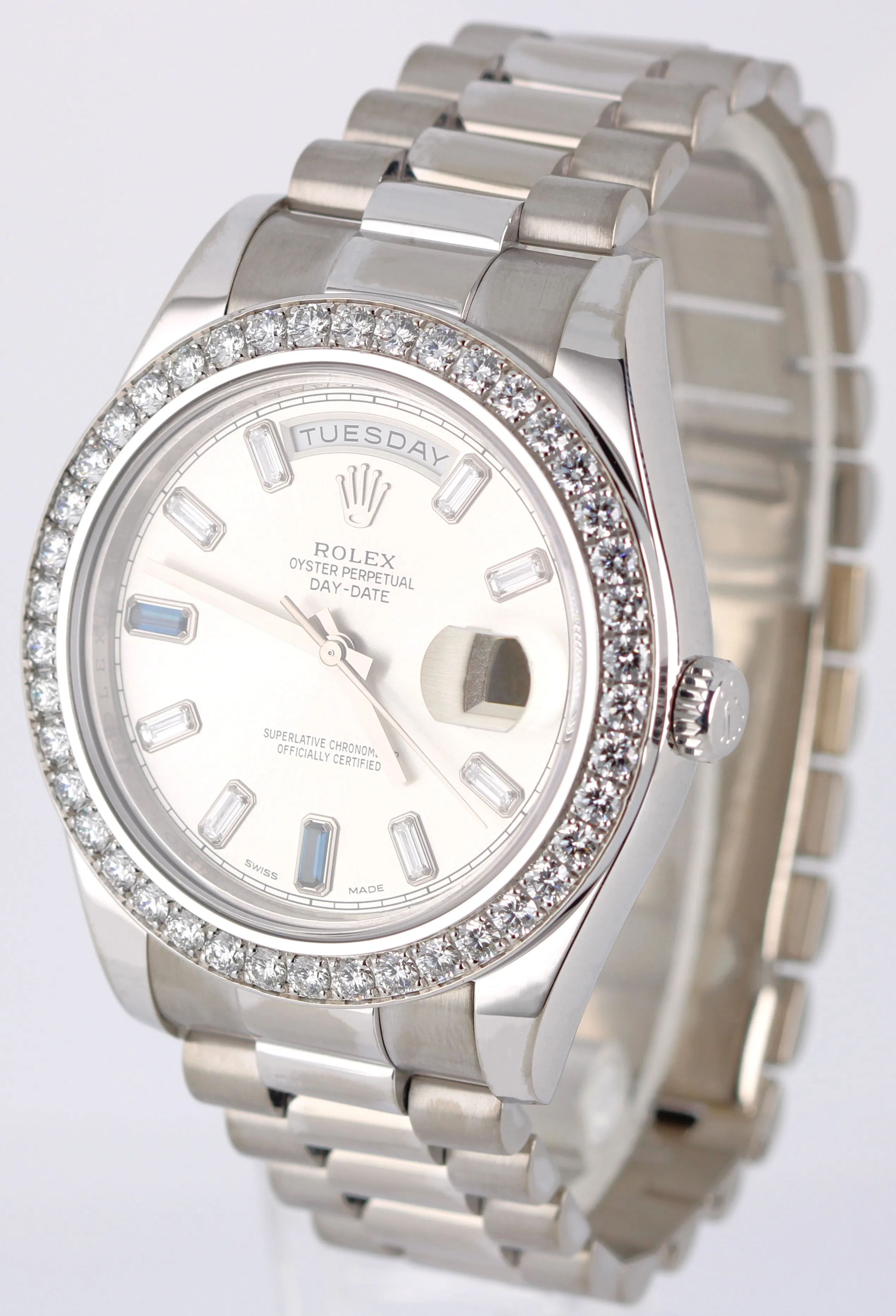 Rolex Day-Date II President 18k Gold FACTORY DIAMOND SAPPHIRE 41mm 218349 Watch