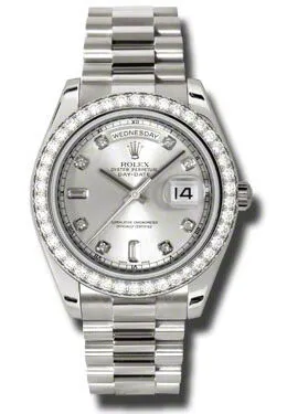 Rolex Day-Date II Silver Dial 18K White Gold President Automatic Men's Watch 218349SDP