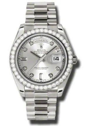 Rolex Day-Date II Silver Dial 18K White Gold President Automatic Men's Watch 218349SDP