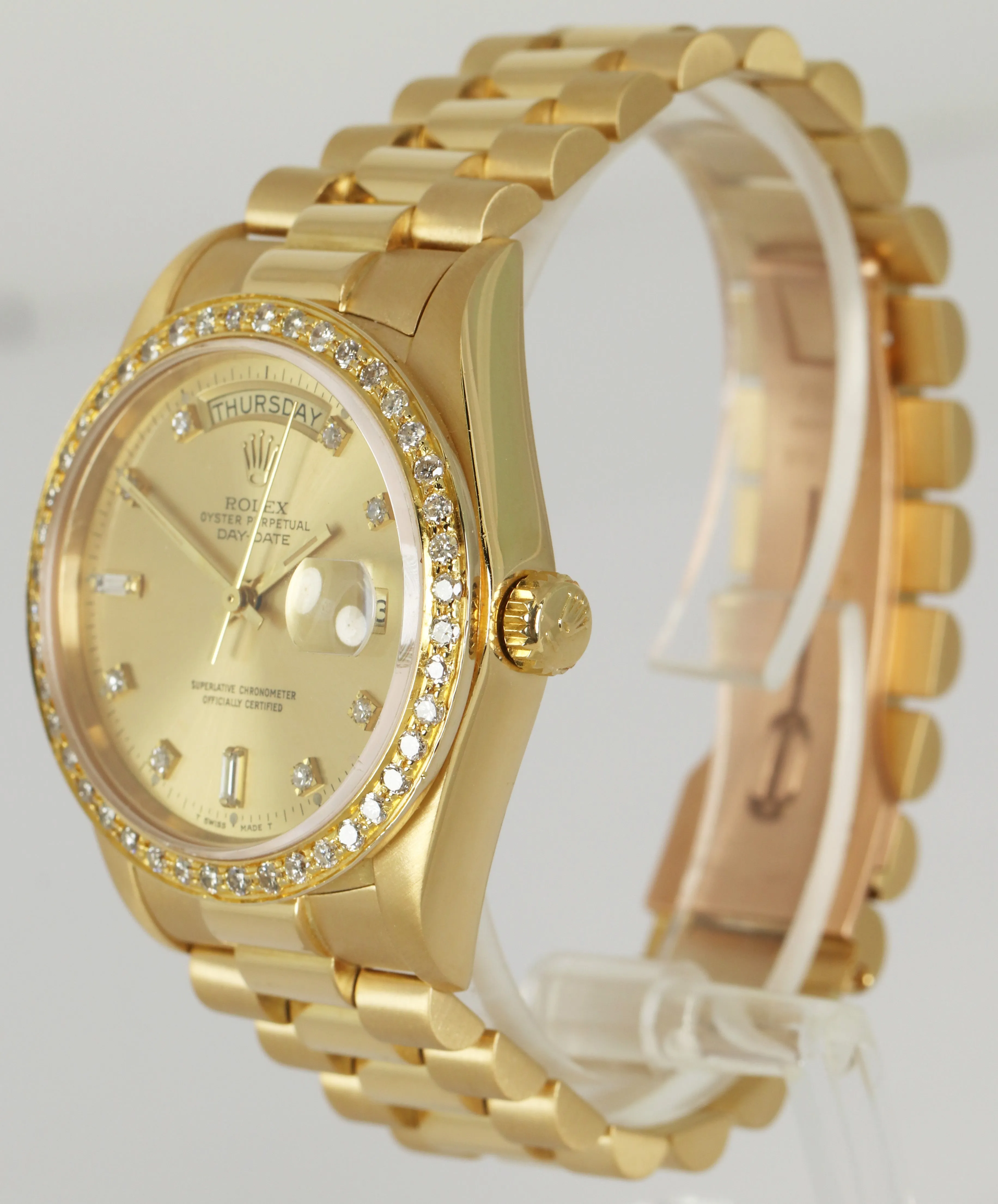 Rolex Day-Date President Diamond Champagne 36mm 18K Yellow Gold Watch 18038