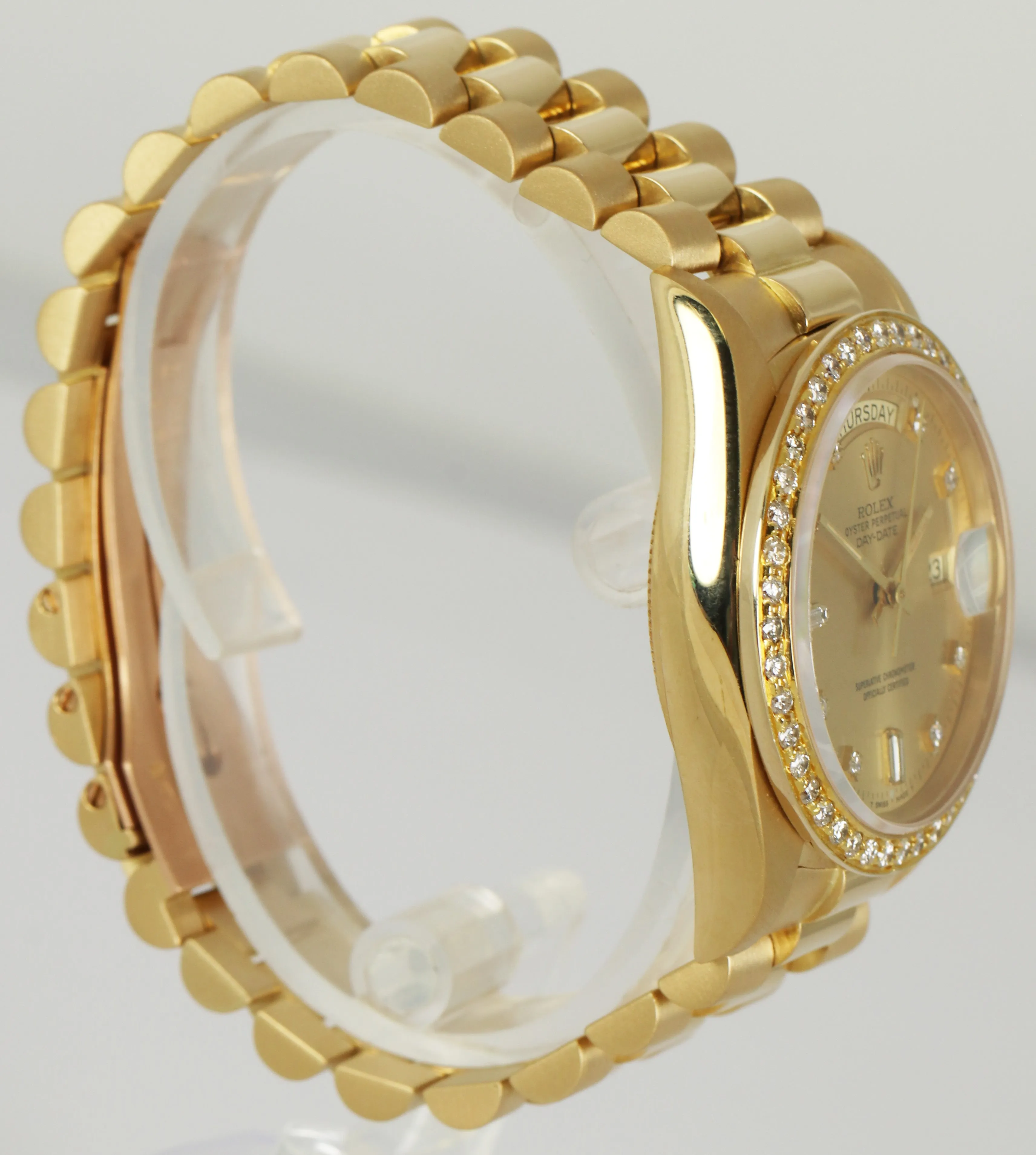 Rolex Day-Date President Diamond Champagne 36mm 18K Yellow Gold Watch 18038