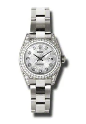Rolex Lady Datejust 26 Silver Dial 18K White Gold Oyster Bracelet Automatic Watch 179159SJDO