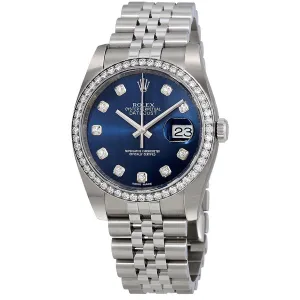 Rolex Oyster Perpetual Datejust 36 Blue Dial Stainless Steel Jubilee Bracelet Automatic Ladies Watch 116244BLDJ